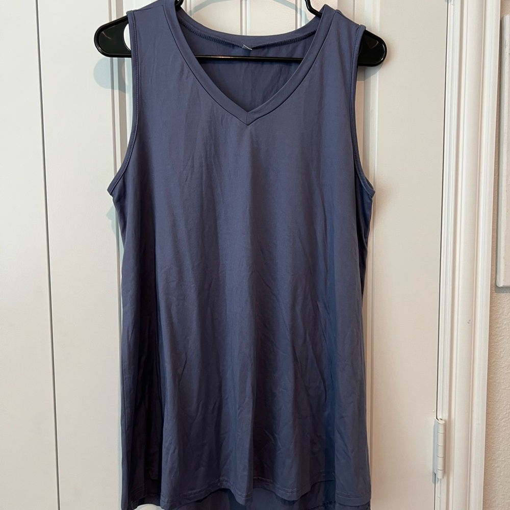 Women's Sleeveless V-Neck Top - Blue/Purple